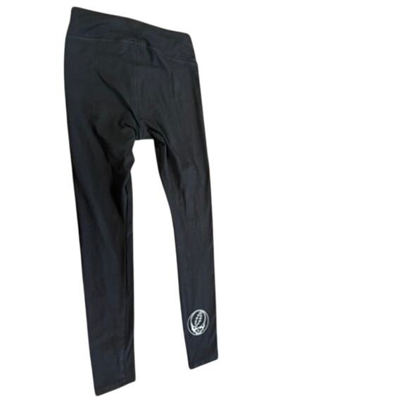 "PACT" Graphic Black Leggings SZ S Lightning Bolt Skull Workout Grateful Dead - Picture 7 of 8